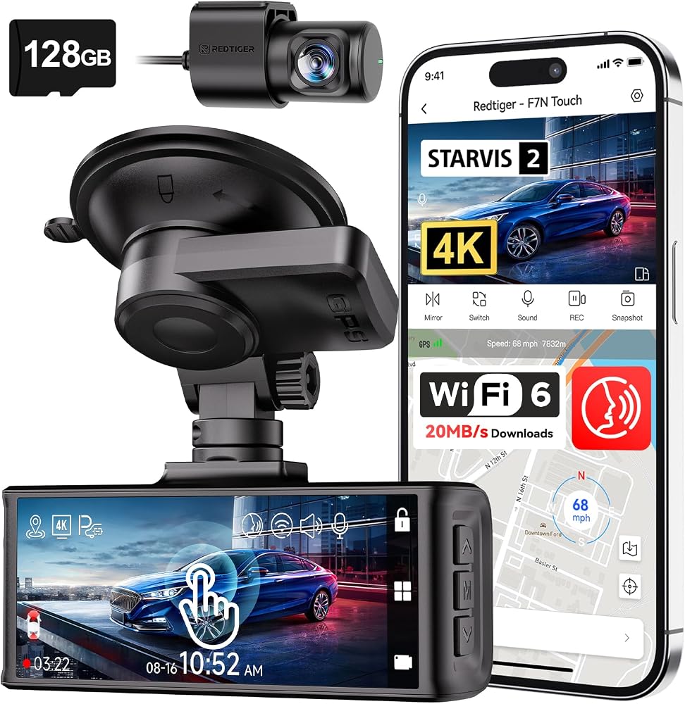 REDTIGER F7N Touch 4K Dash Cam